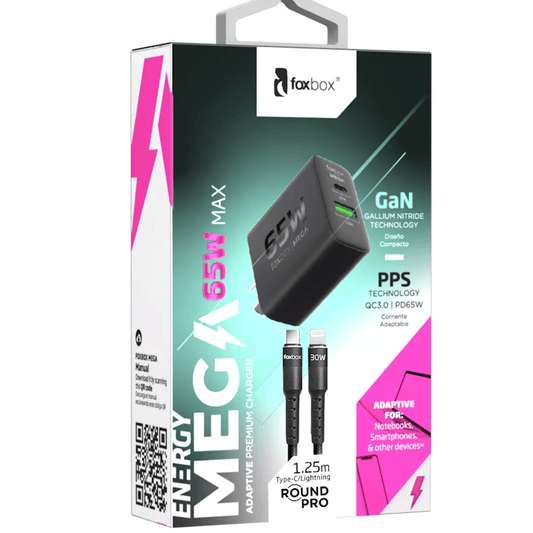 Cargador Foxbox mega 65w sin cable